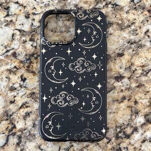 Velvet Caviar Black and Gold Moon and Stars Phone Case